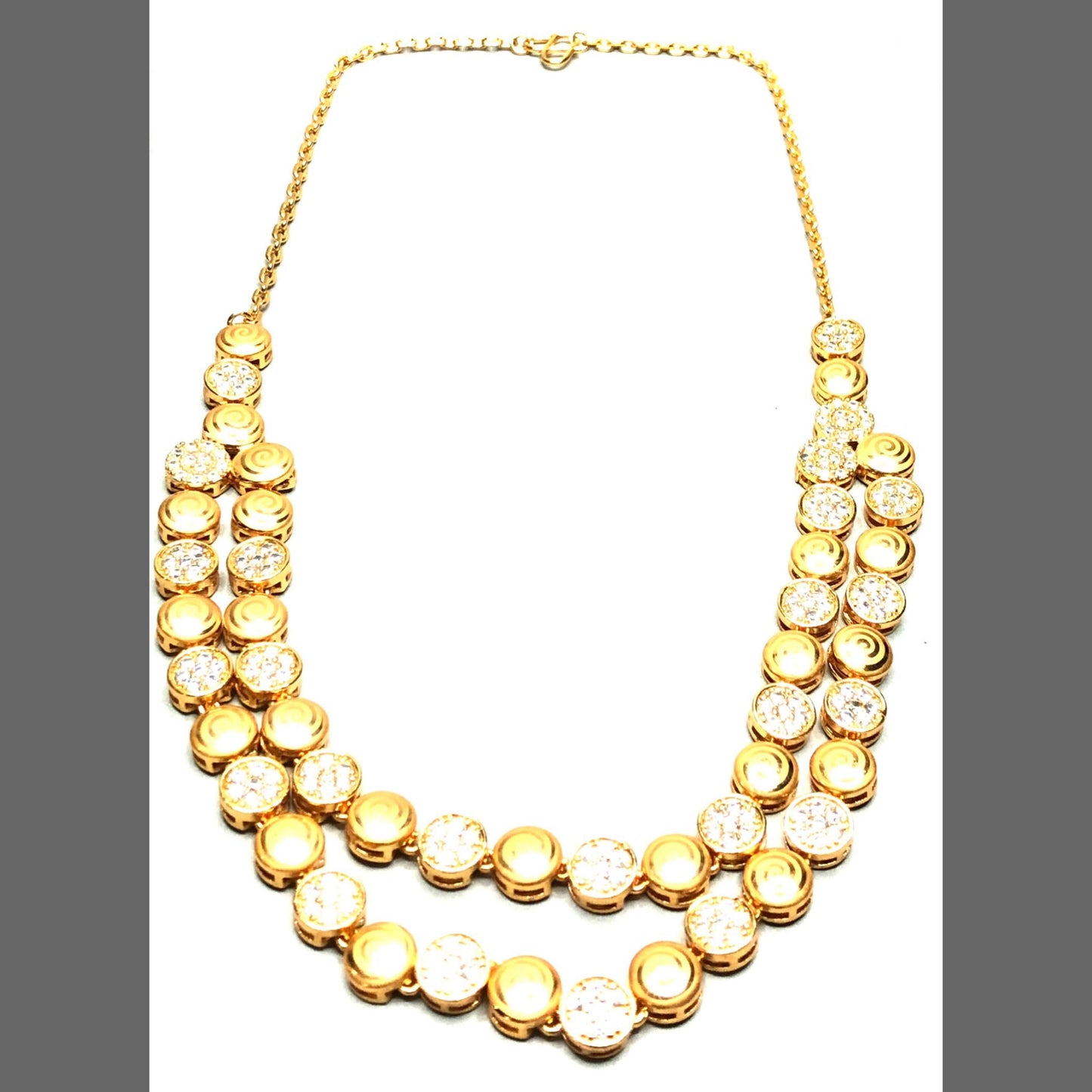 JASMINE DOUBLE LAYER ELEGANT POLKI NECKLACE SET