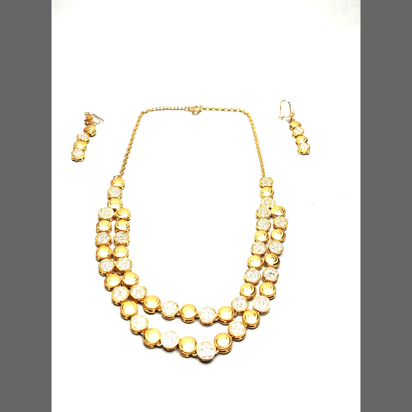 JASMINE DOUBLE LAYER ELEGANT POLKI NECKLACE SET