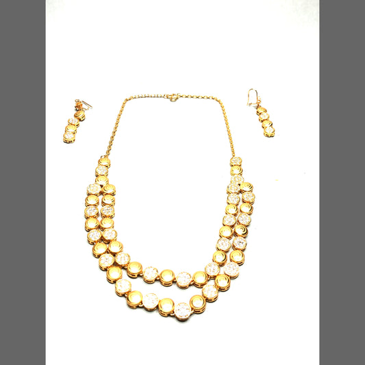 JASMINE DOUBLE LAYER ELEGANT POLKI NECKLACE SET